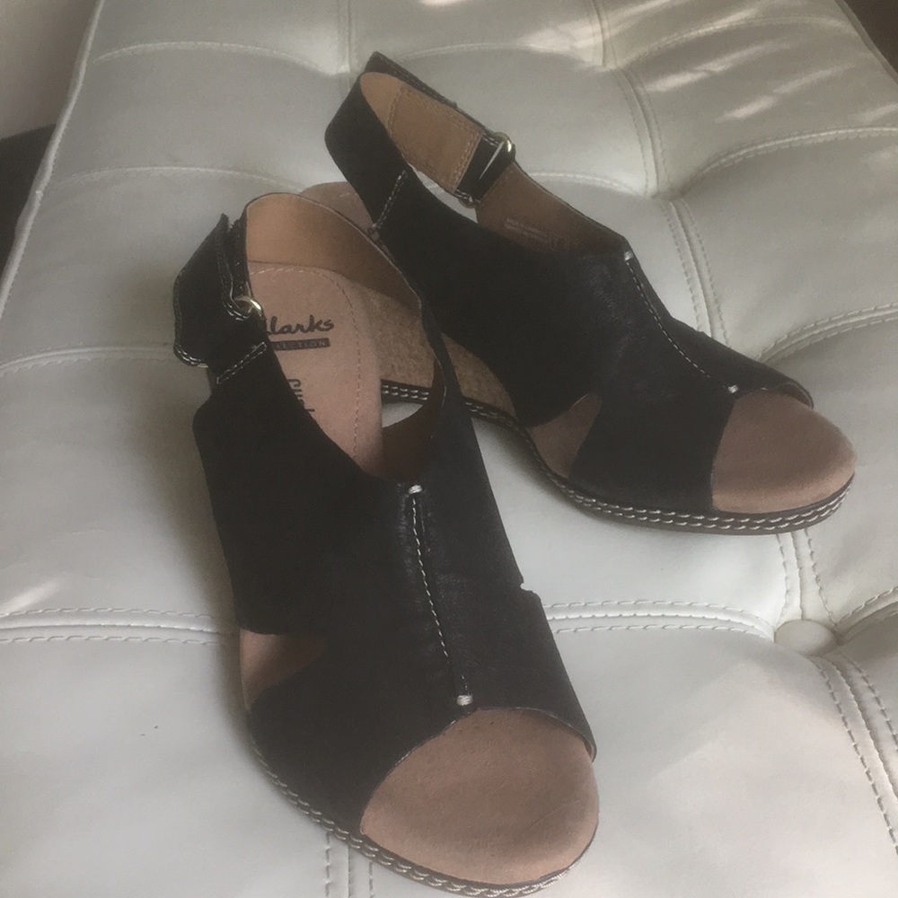 Clarks Womens’ Helio Float Wedge Sandal